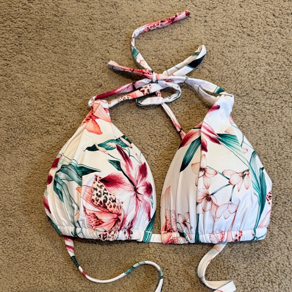 La Blanca Floral Halter Bikini Top size 10